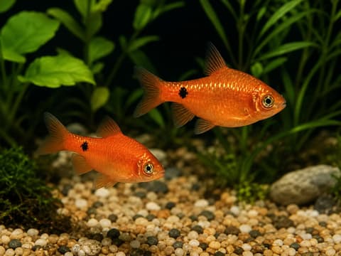 Rosy barb (Pethia conchonius) in an aquarium