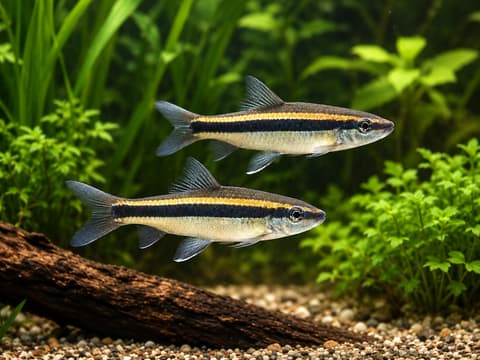 Siamese algae eater (Crossocheilus oblongus) in an aquarium
